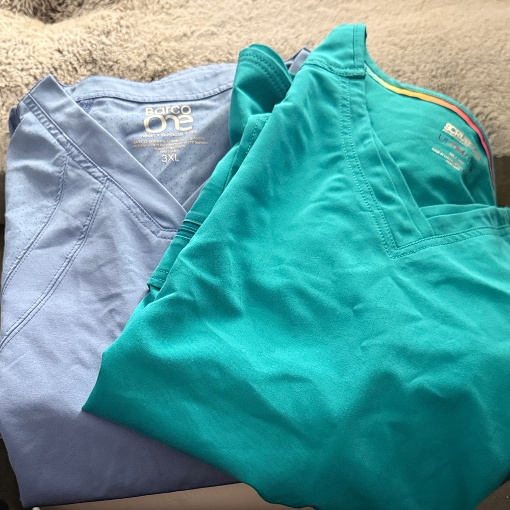 Barco One Blue and ScrubStar Teal Scrub Top